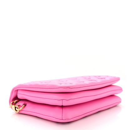 Louis Vuitton Lambskin Embossed Monogram Vuittamins Pochette Coussin Rose Violet 4 of 13