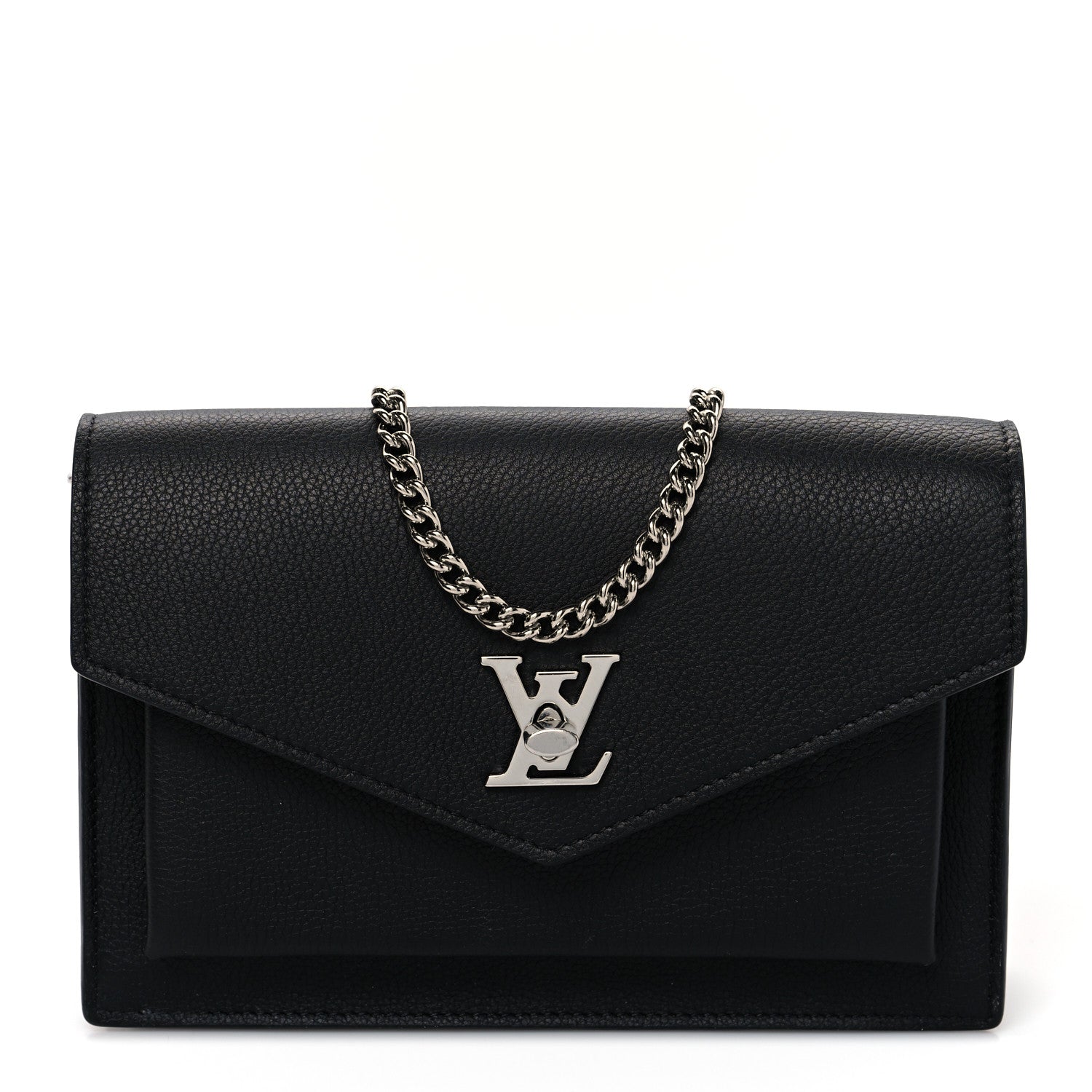 Louis Vuitton Soft Calfskin My Lockme Chain Pochette Black 1 of 8