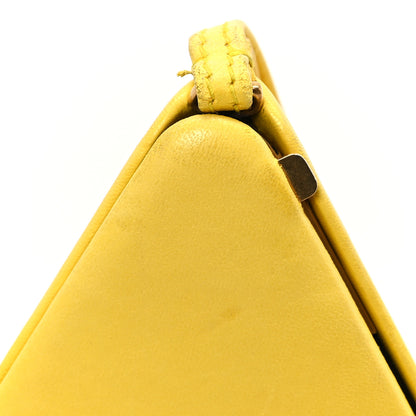 Saint Laurent Lambskin Pyramid Clutch Yellow 12 of 13