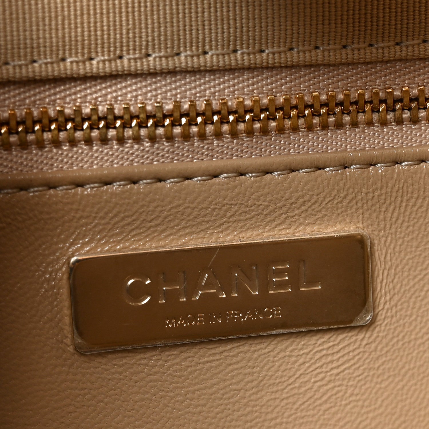 Chanel Shiny Crumpled Calfskin Quilted Large 31 Shopping Bag Beige 6 of 10
