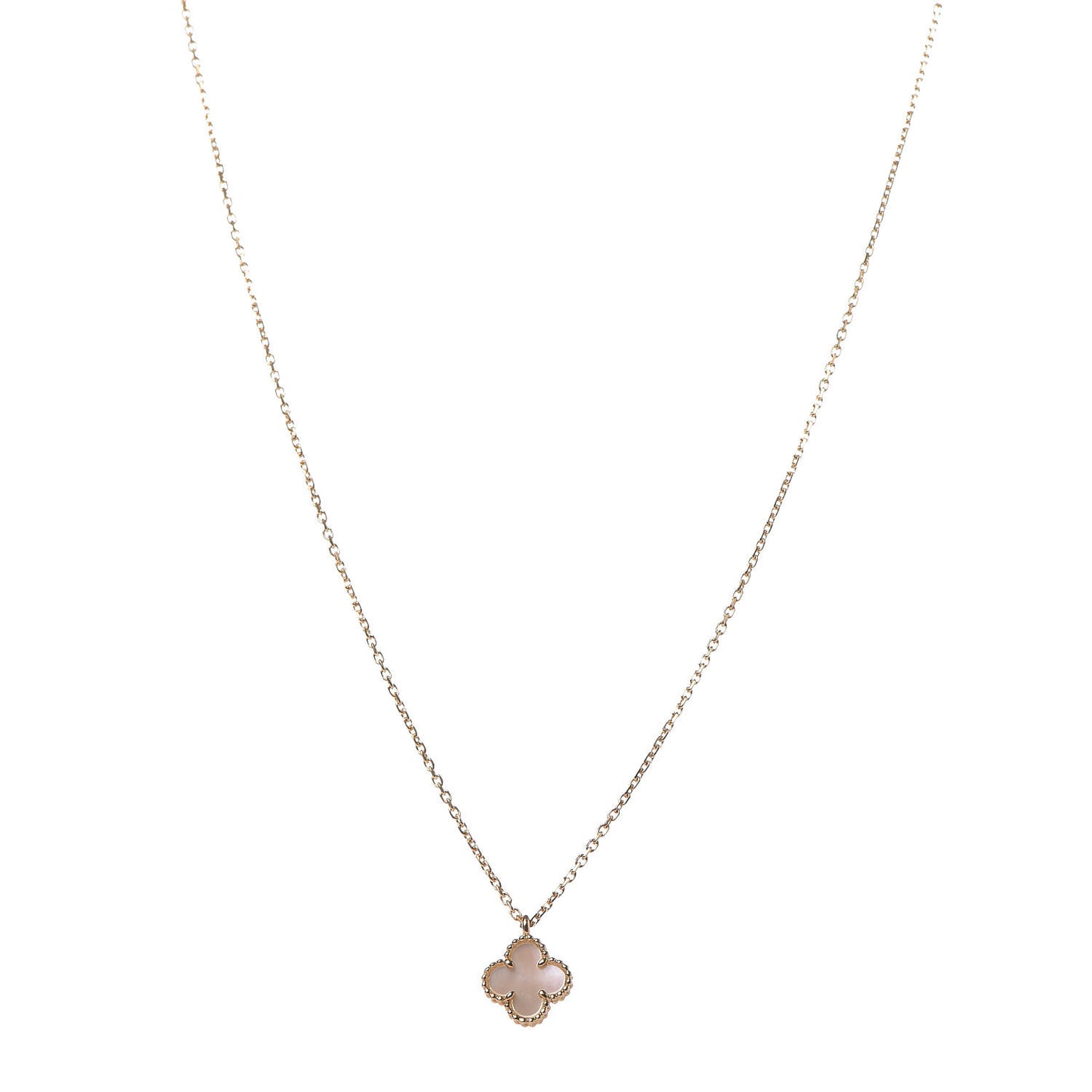 18K Yellow Gold Mother of Pearl Sweet Alhambra Pendant Necklace