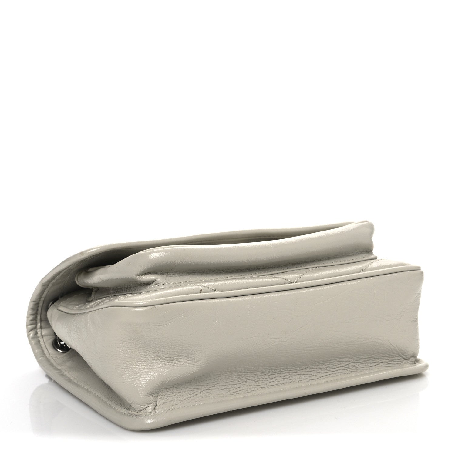 Saint Laurent Crinkled Calfskin Matelasse Monogram Baby Niki Chain Satchel Blanc Vintage 4 of 14