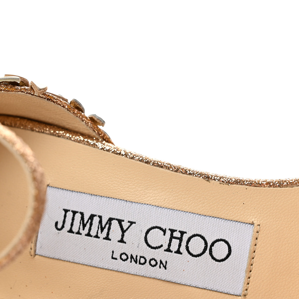 Jimmy Choo Glitter Floral Embellished Lorelai 100 Pumps 37 Champagne 8 of 10