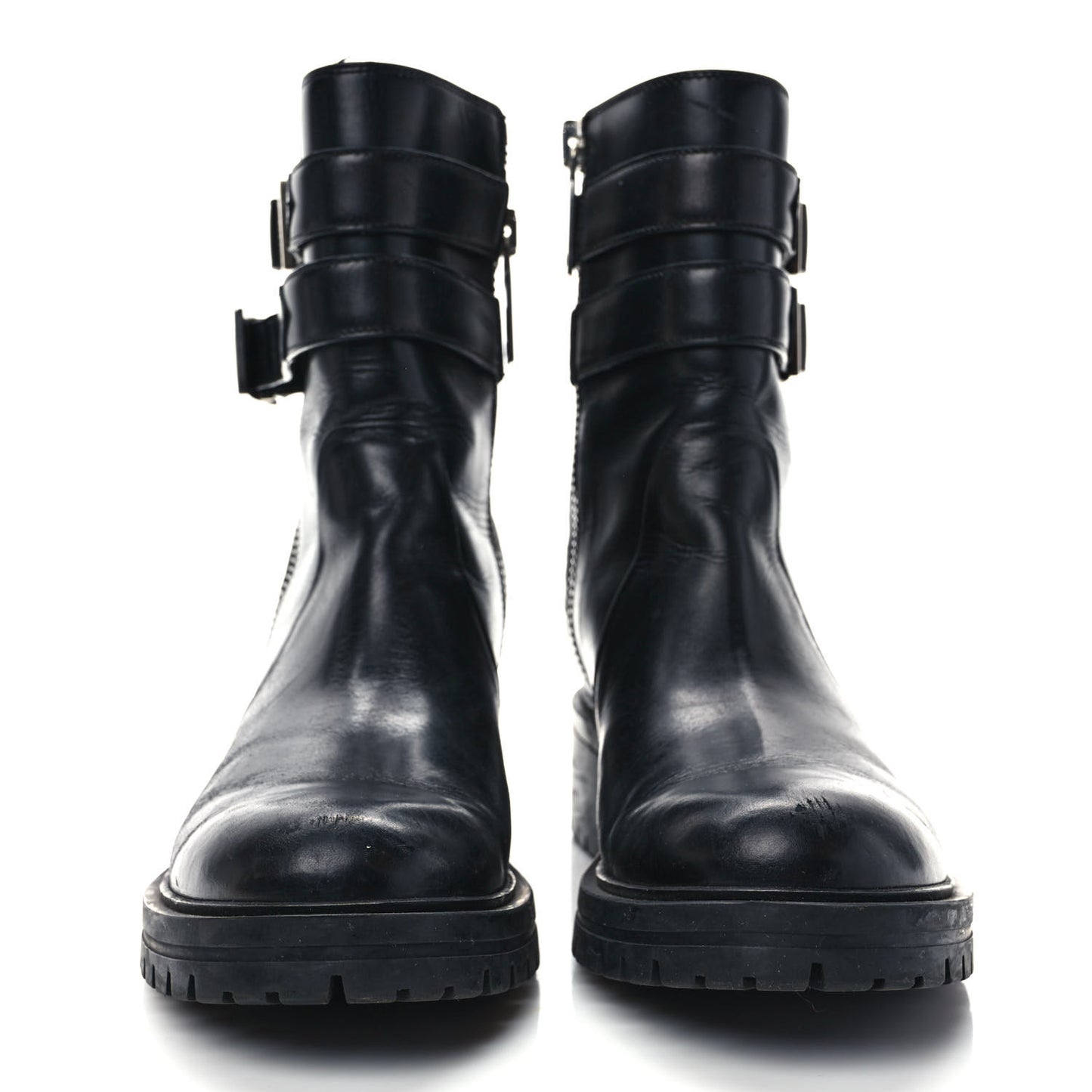 Calfskin Combat Boots 39.5 Black