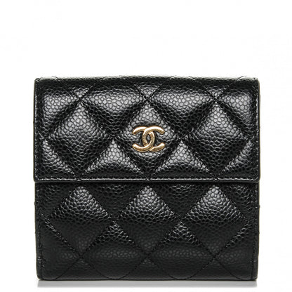 Chanel Caviar Quilted Compact French Flap Wallet Black 1 of 8