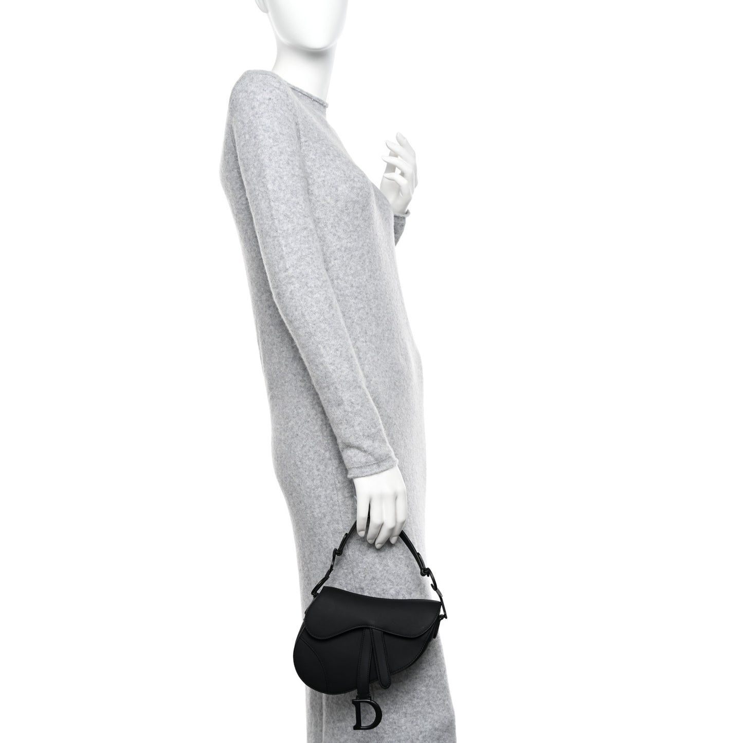 Ultra Matte Calfskin Mini Saddle Bag Black