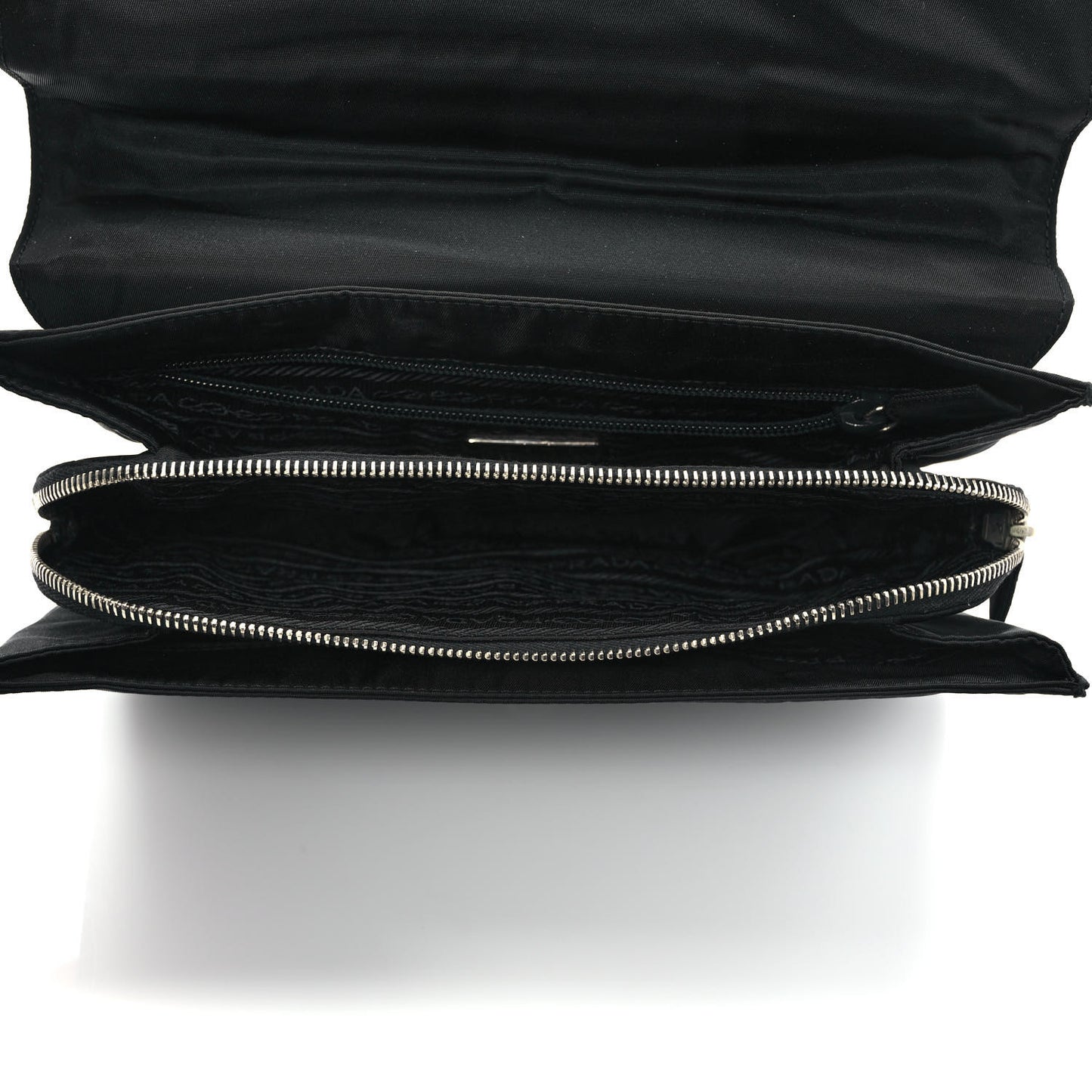 Tessuto Nylon Flap Shoulder Bag Black