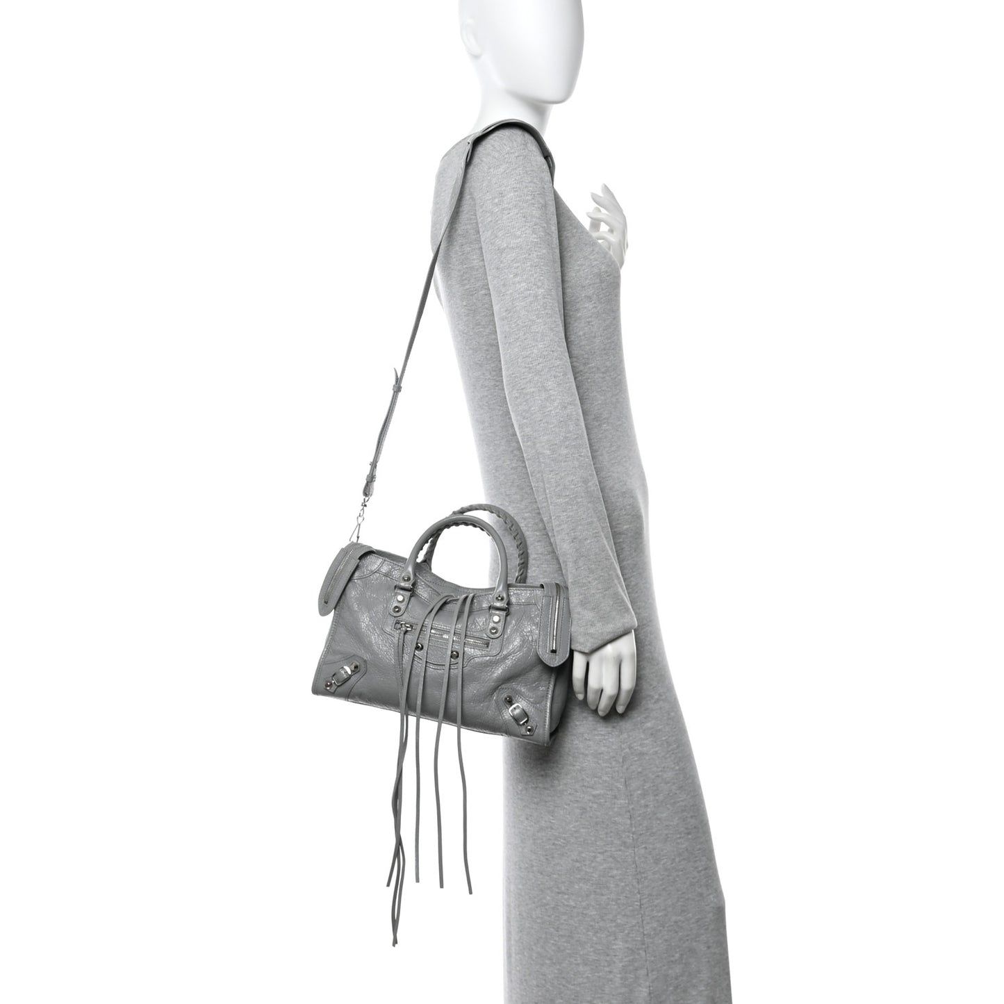 Agneau Classic Silver Hardware S City Gris Haussmannien