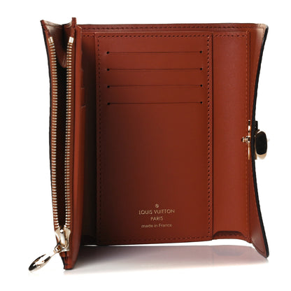 Louis Vuitton Monogram Flower Lock Compact Wallet Caramel 6 of 7