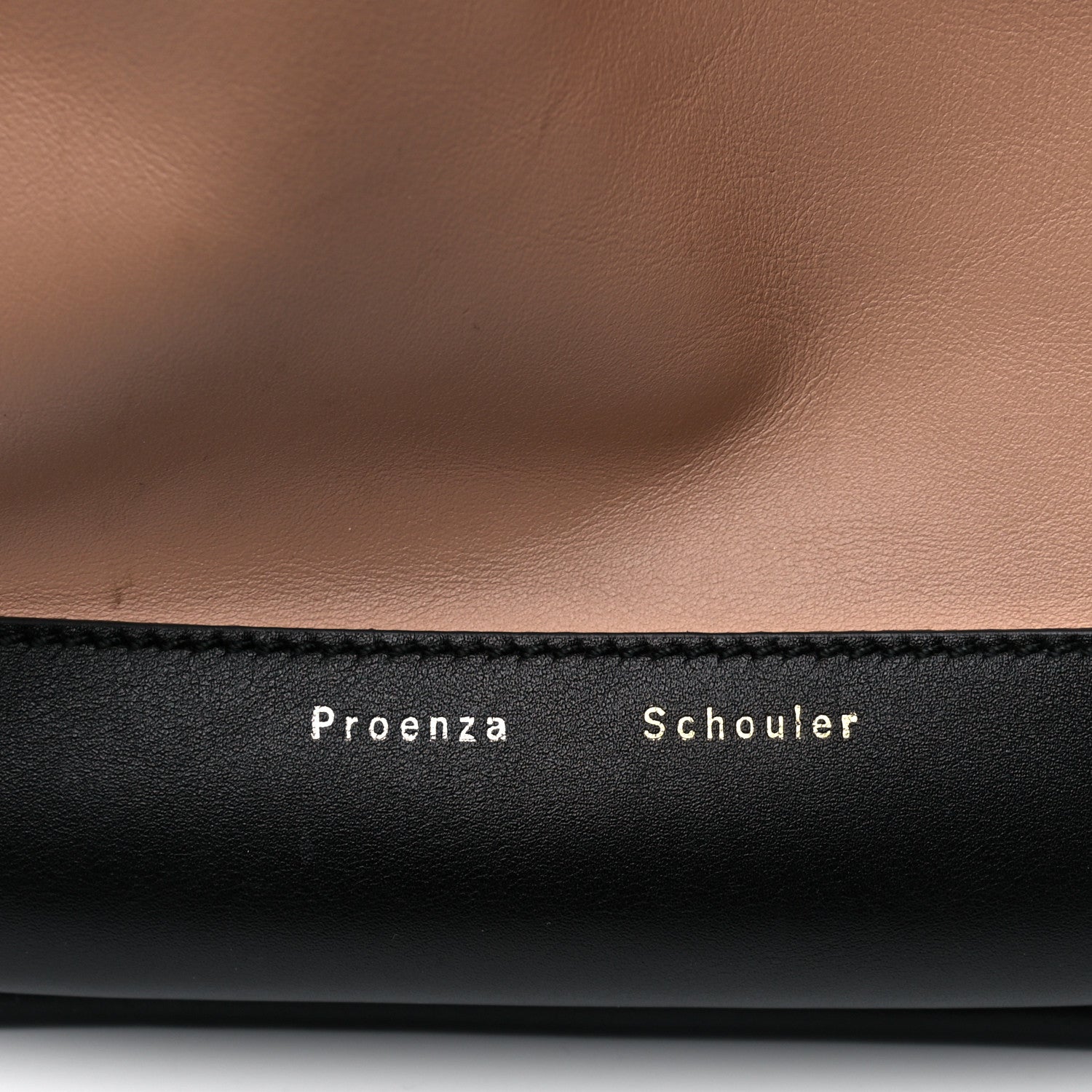 Proenza Schouler Calfskin Two Tone Ruched Tote Beige Black 5 of 16