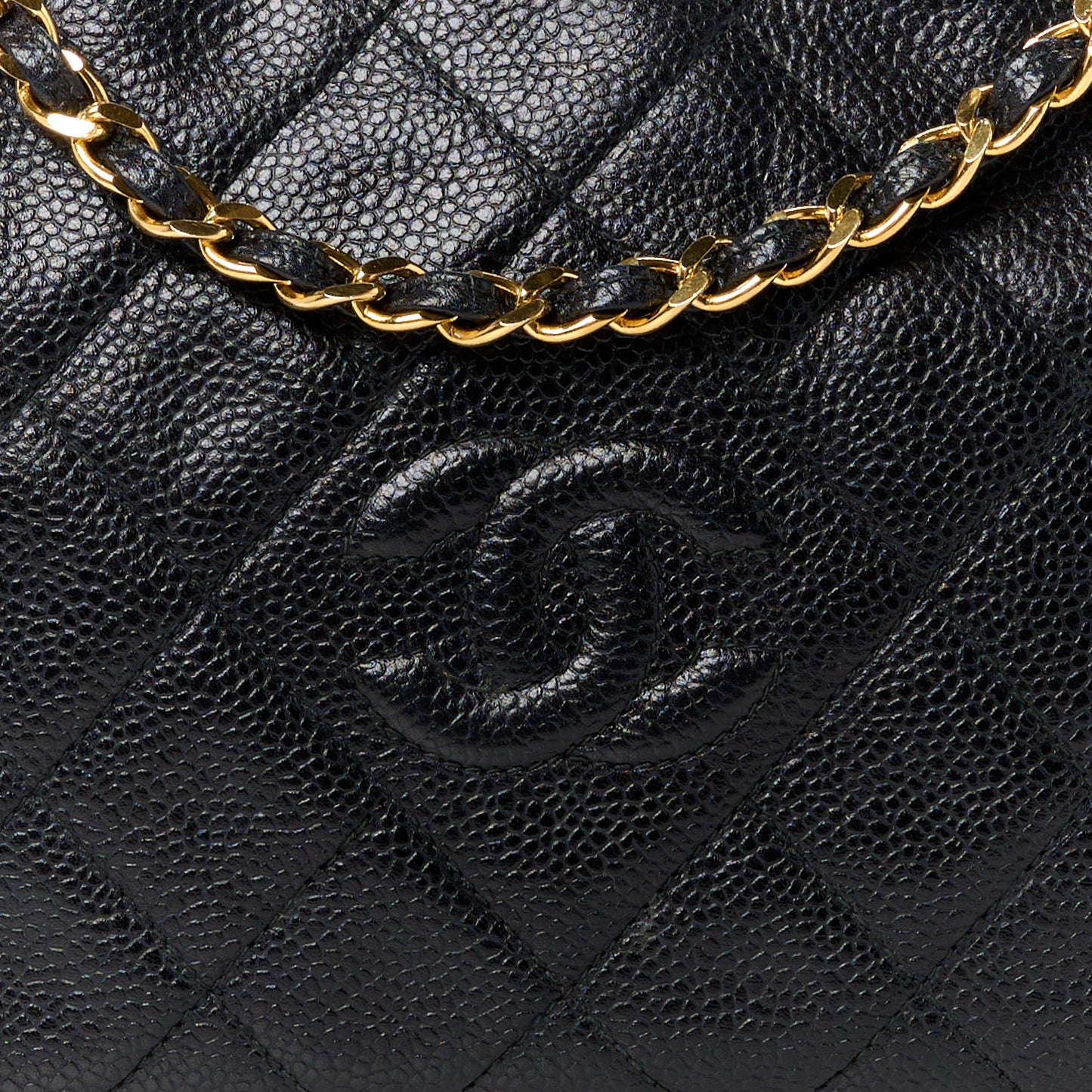 Caviar Quilted Camera Case Black