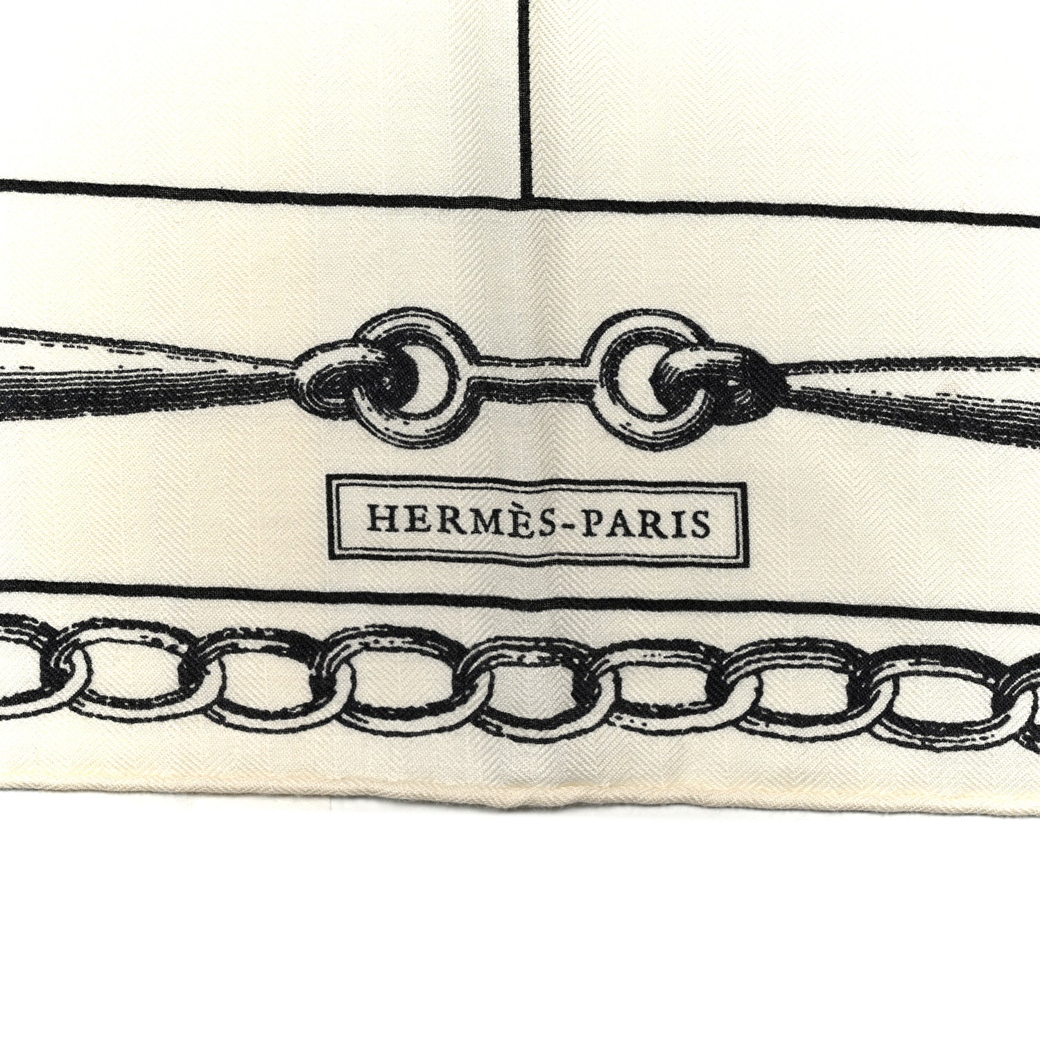 Hermes Cashmere Silk L'Effet Kaleidoscope Shawl 140 White Black 3 of 5