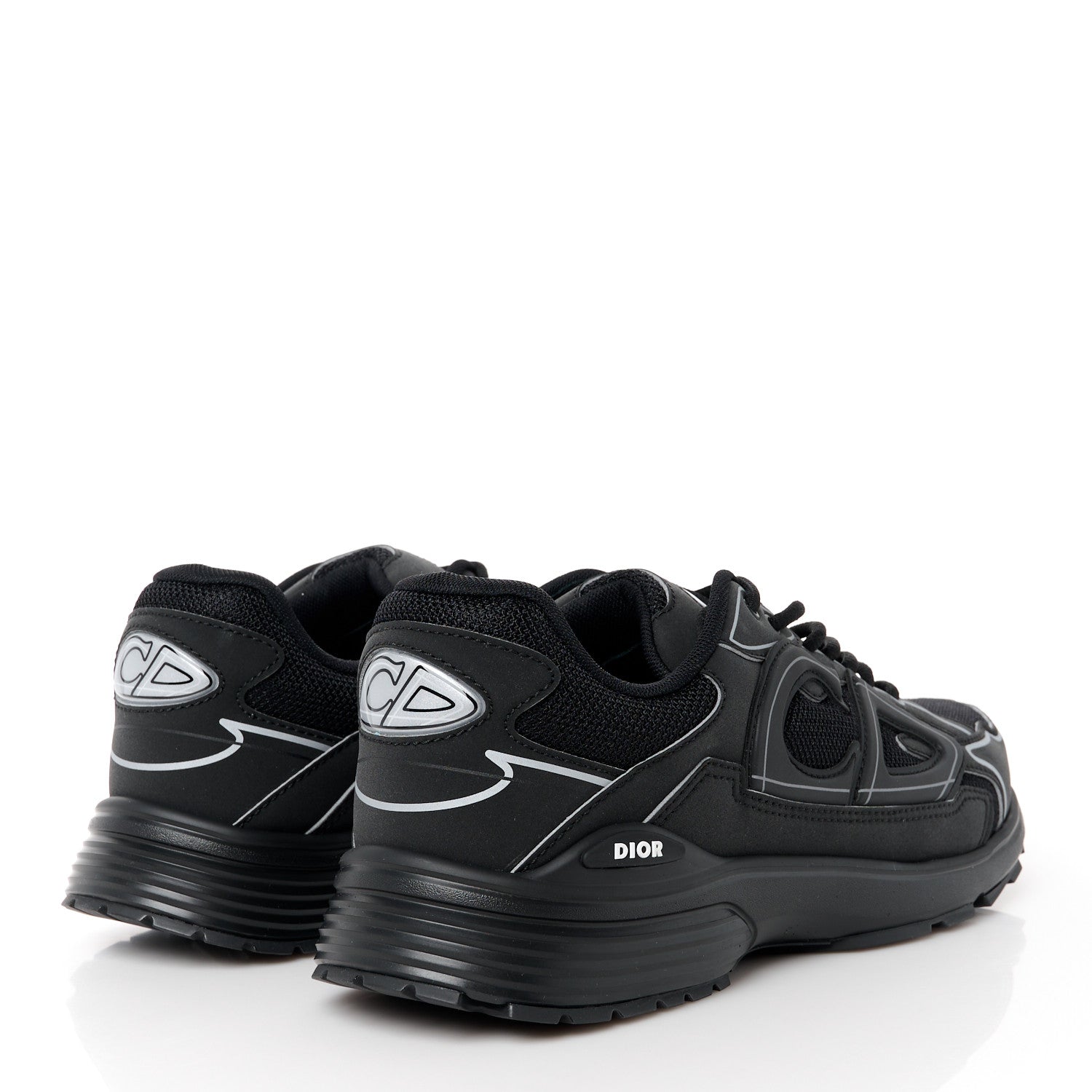 Christian Dior Technical Mesh Calfskin Mens B30 Sneakers 44 Black 4 of 10