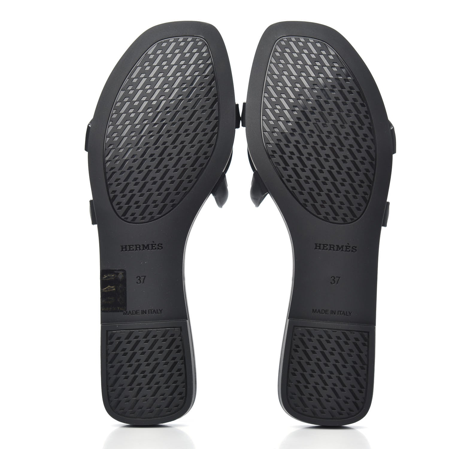 Hermes Rubber Aloha Sandals 37 Black 5 of 8