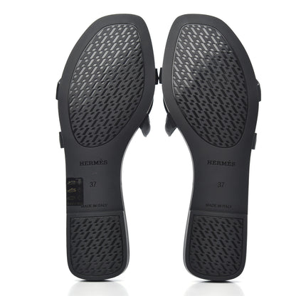 Hermes Rubber Aloha Sandals 37 Black 5 of 8