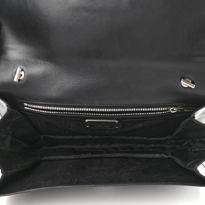Salvatore Ferragamo Perforated Calfskin Patent Ginny Bow Crossbody Bag Black 5 of 15