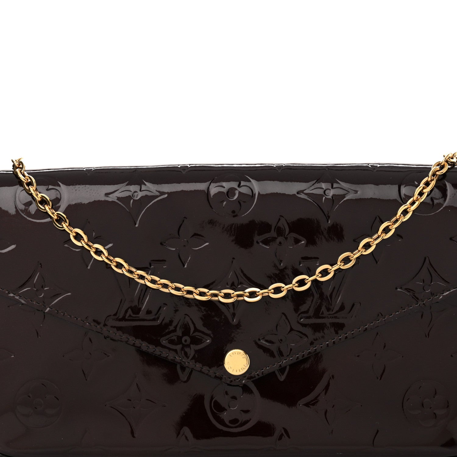 Louis Vuitton Vernis Pochette Felicie Chain Wallet Amarante 9 of 15