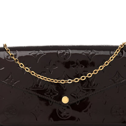 Louis Vuitton Vernis Pochette Felicie Chain Wallet Amarante 9 of 15