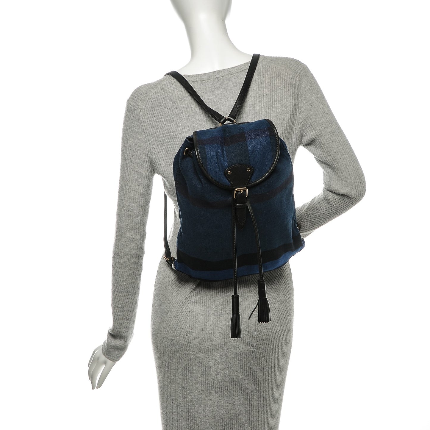 Overdyed Canvas Mega Check Medium Chiltern Backpack Ultramarine Blue
