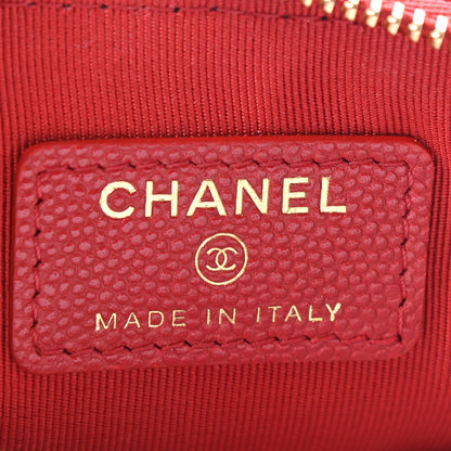 Chanel Caviar Quilted Small Cosmetic Case Red 6 of 7