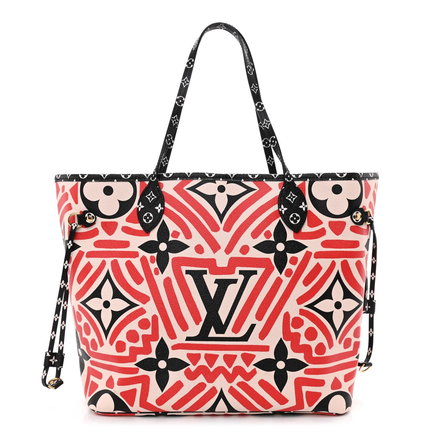 Monogram Giant Crafty Neverfull MM Creme Rouge Black