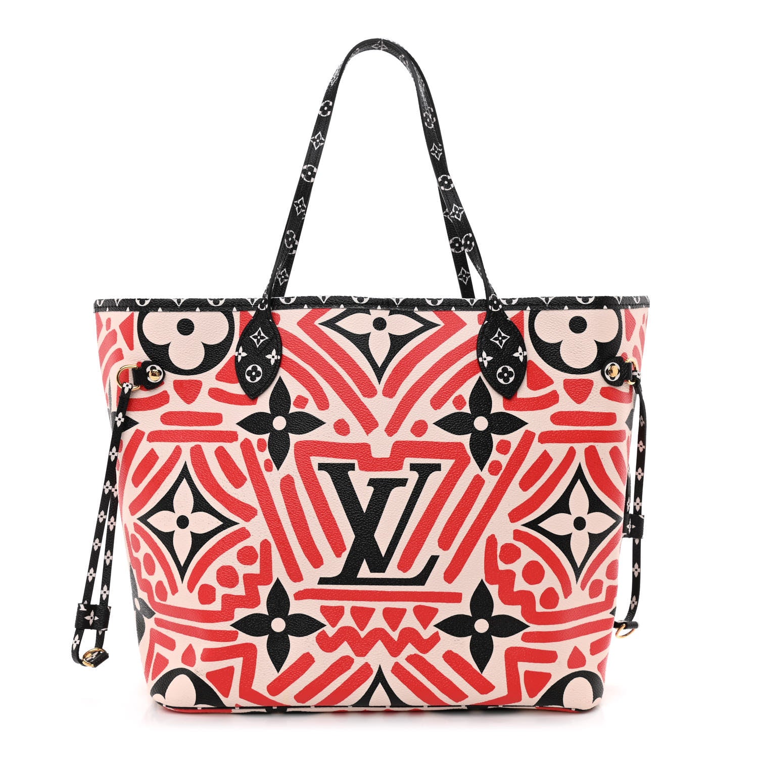 Louis Vuitton Monogram Giant Crafty Neverfull MM Creme Rouge Black 1 of 8