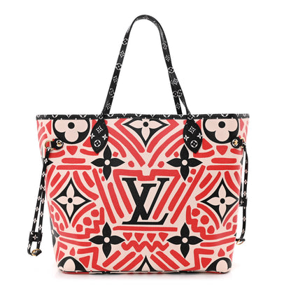 Louis Vuitton Monogram Giant Crafty Neverfull MM Creme Rouge Black 1 of 8