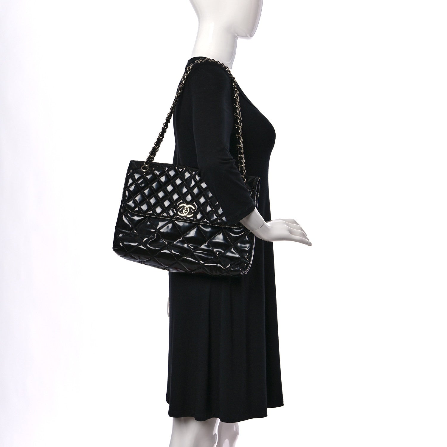 Chanel Vinyl Quilted In The Business Flap Bag Black 3 of 11