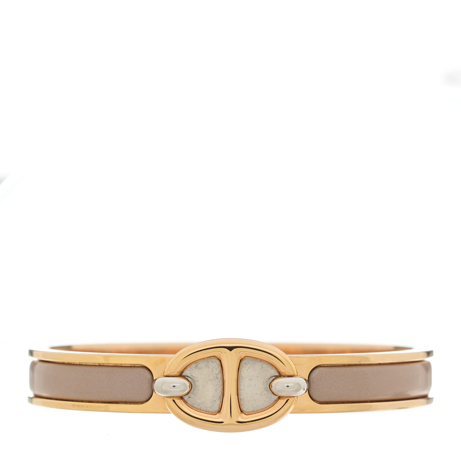Hermes Enamel Mini Clic Chaine d'Ancre Bracelet PM Marron Glace 1 of 4