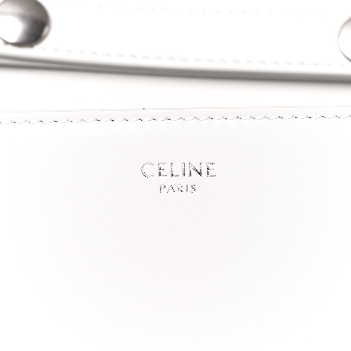 Shiny Calfskin Trapeze Triomphe Bag White