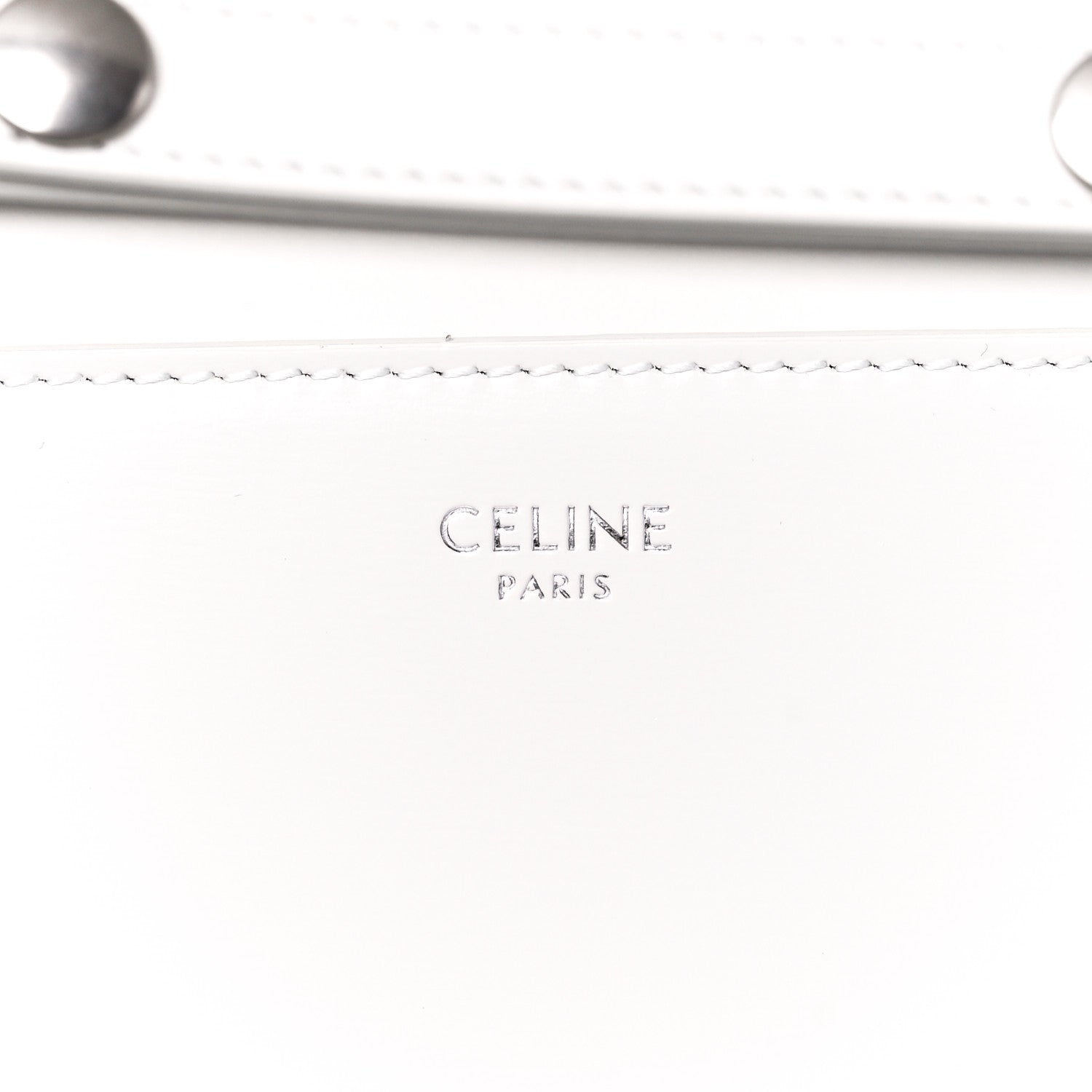 Celine Shiny Calfskin Trapeze Triomphe Bag White 7 of 12