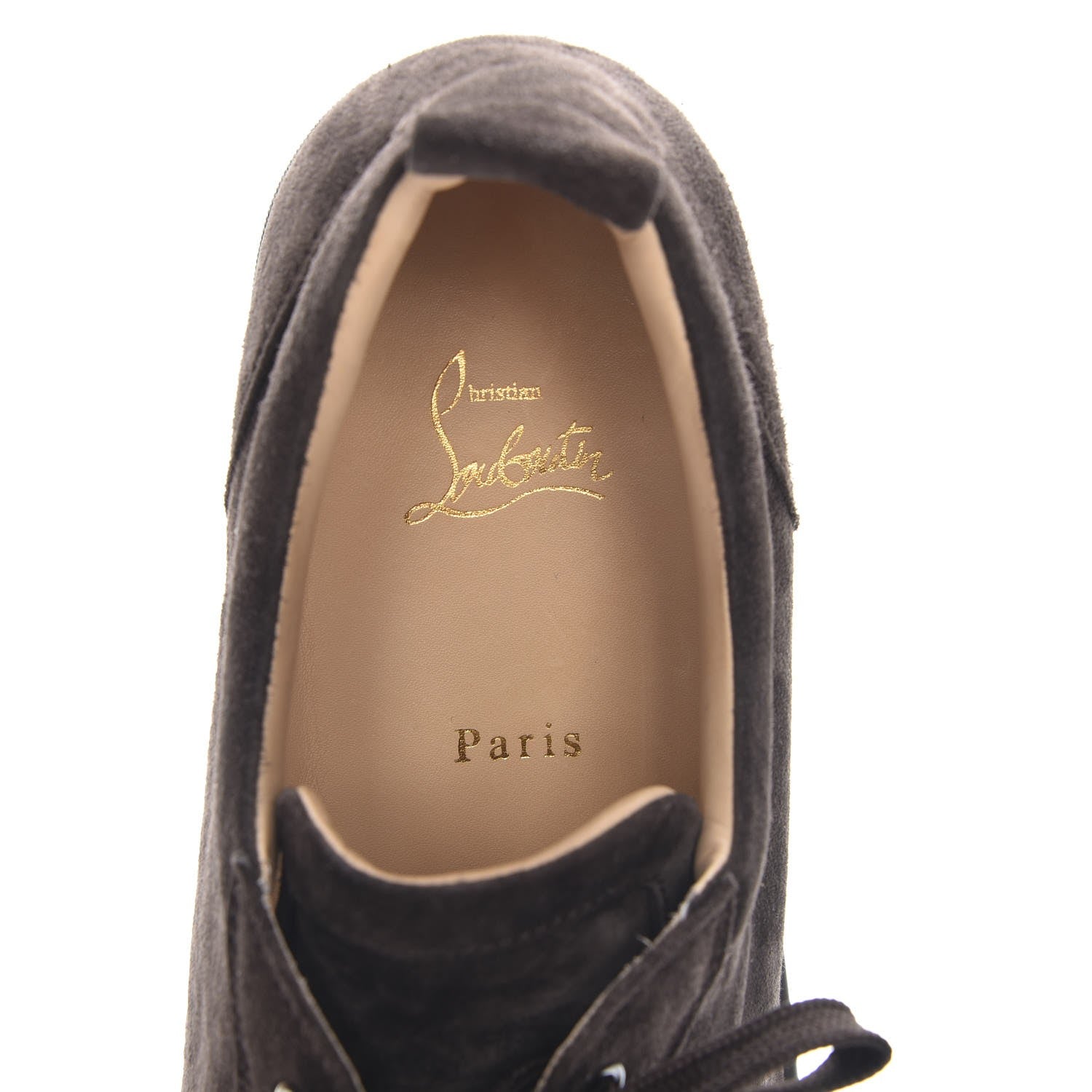 Christian Louboutin Suede Louis Junior Spikes Flat Sneakers 45 Taupe 8 of 10