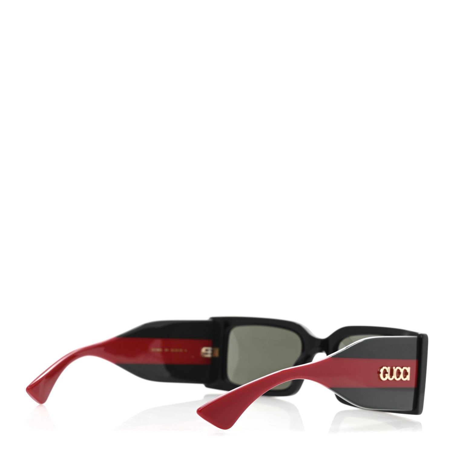Gucci Acetate Web Frame Rectangle Sunglasses GG1860S Black Multicolor 4 of 8