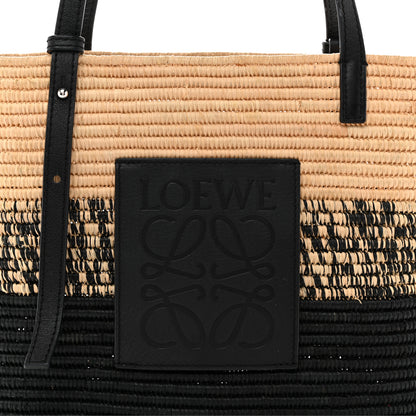 Loewe Raffia Small Square Basket Tote Bag Natural Black 8 of 12