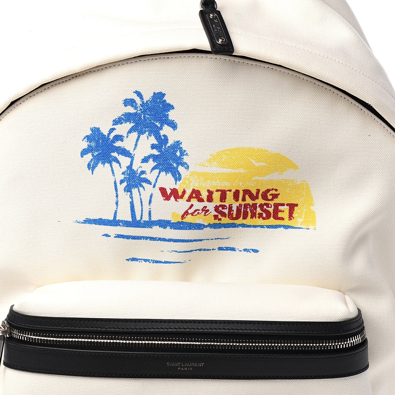 Saint Laurent Nylon Waiting For Sunset City Backpack White 9 of 9