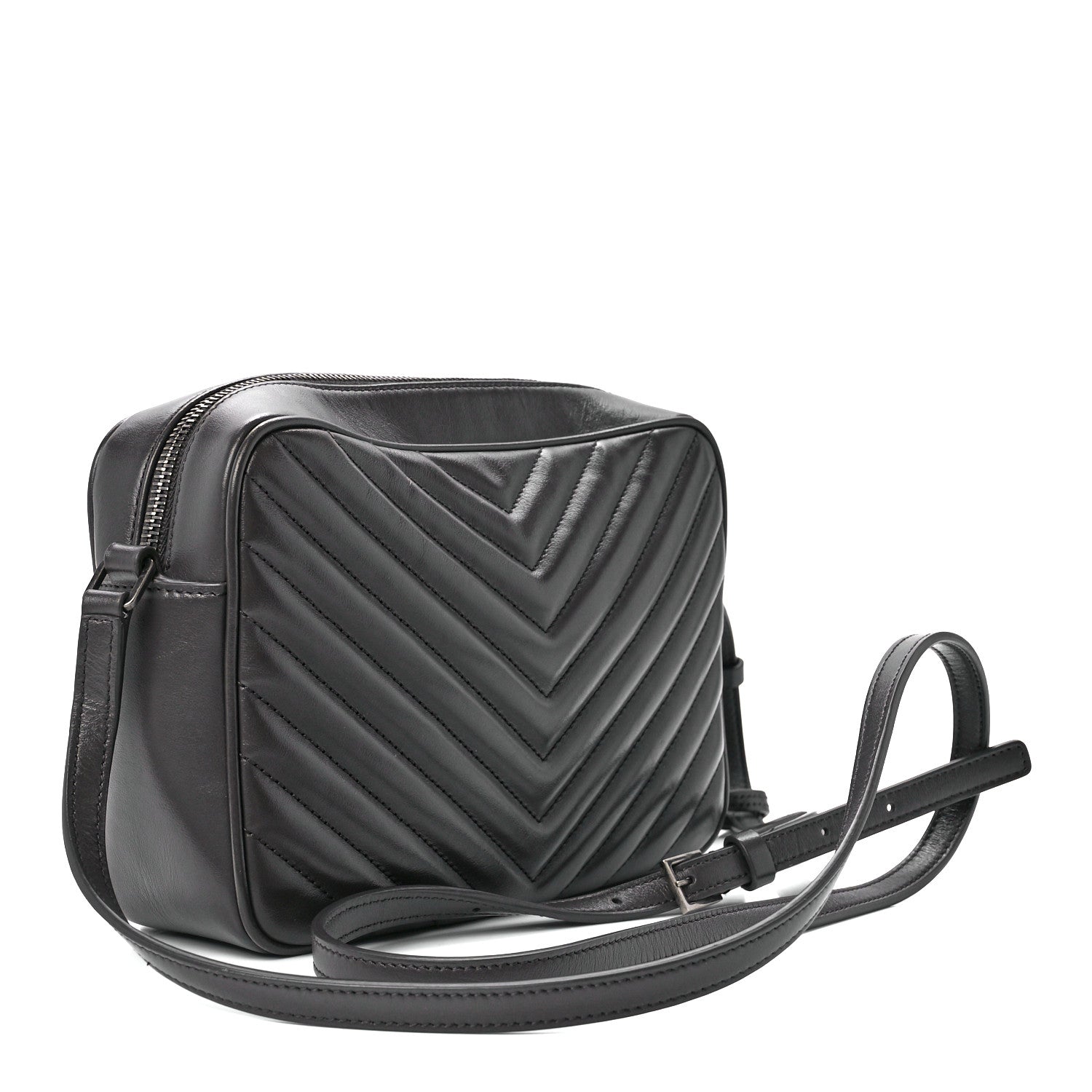 Saint Laurent Calfskin Matelasse Monogram Lou Camera Bag Asphalt 3 of 11