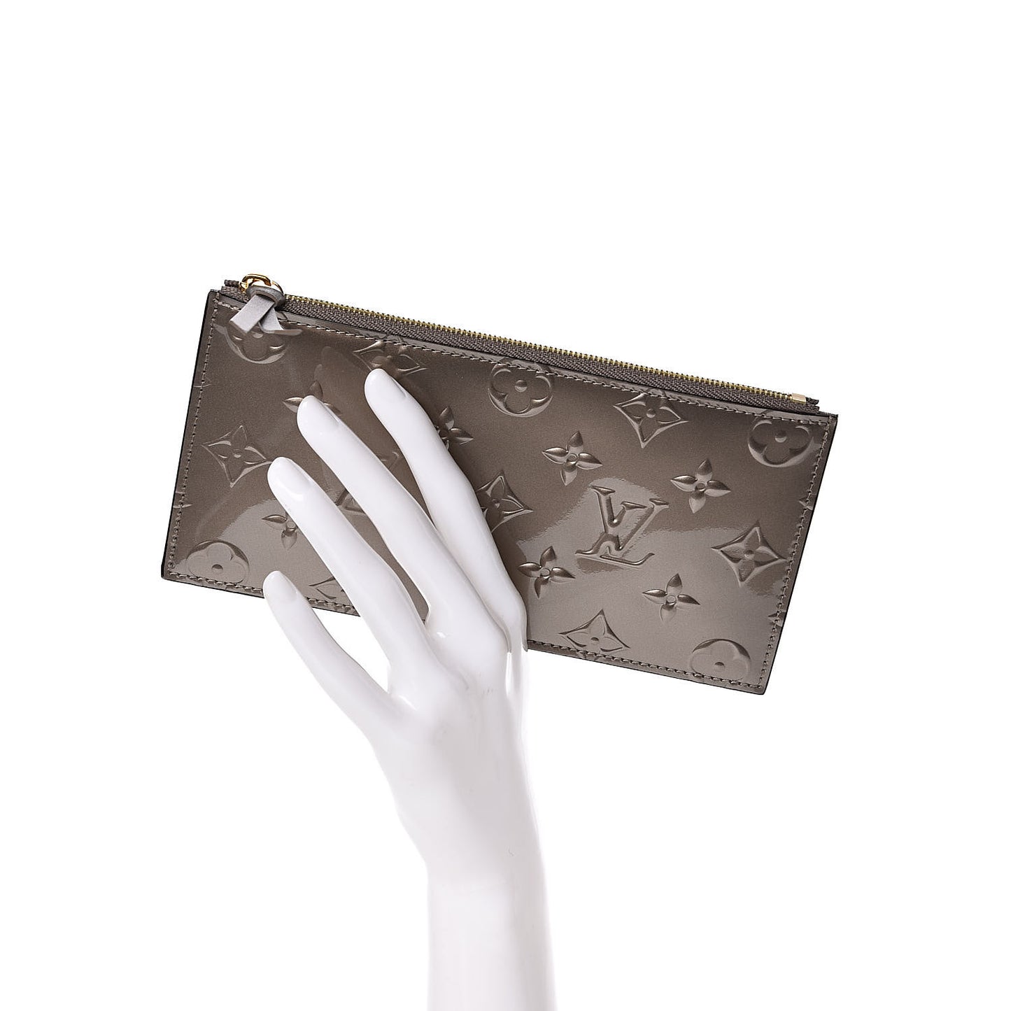 Vernis Felicie Chain Wallet Zippered Insert Champagne Metallise