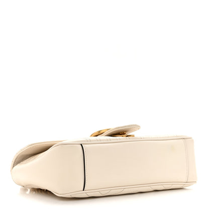 Gucci Calfskin Matelasse Small GG Marmont Shoulder Bag White 4 of 14