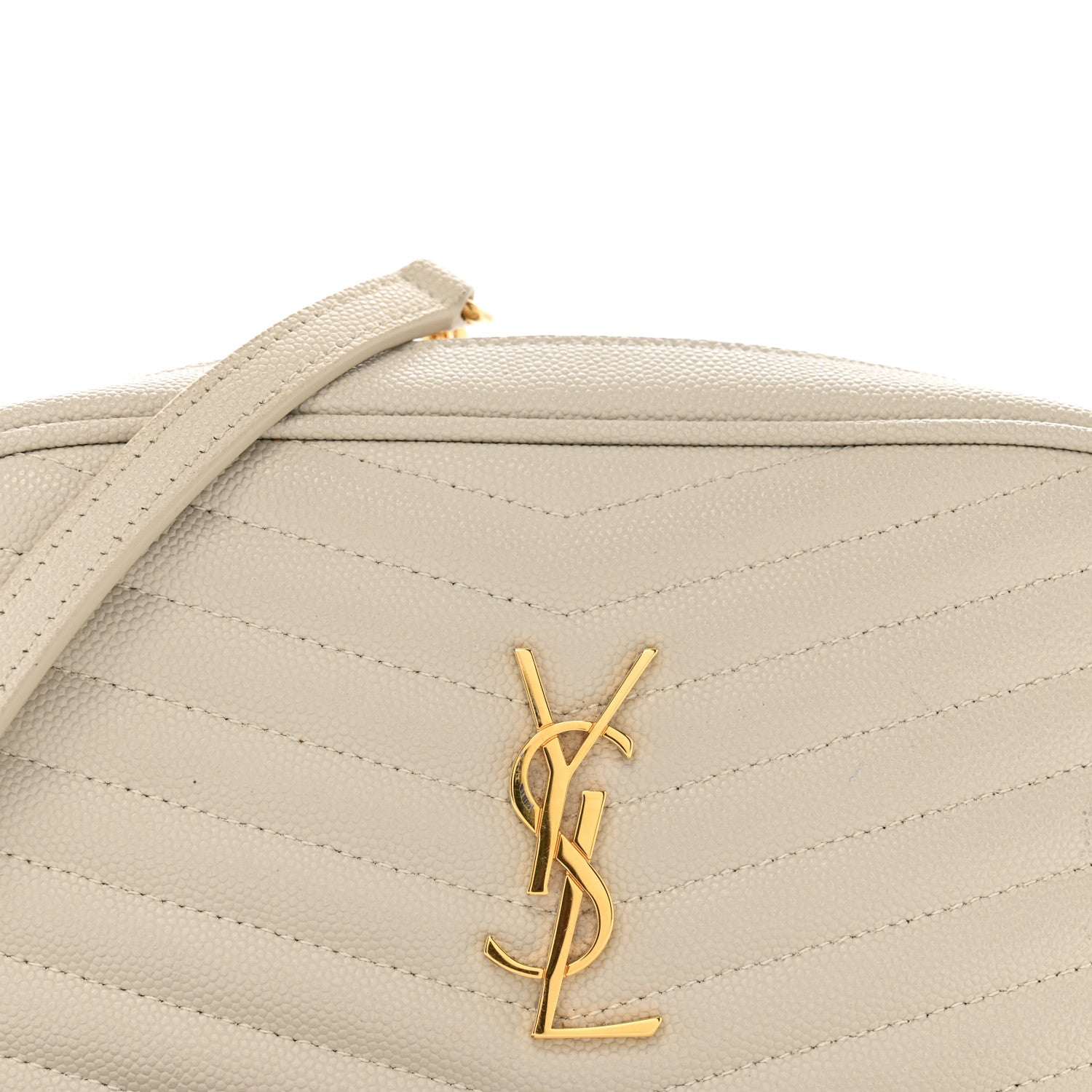 Saint Laurent Grain De Poudre Matelasse Monogram Mini Lou Camera Bag Crema Soft 8 of 12