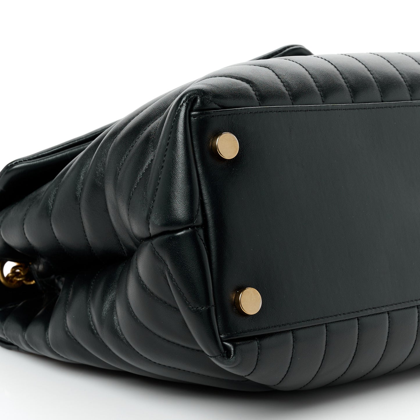 Calfskin Y Quilted Monogram Large Loulou Chain Satchel Black