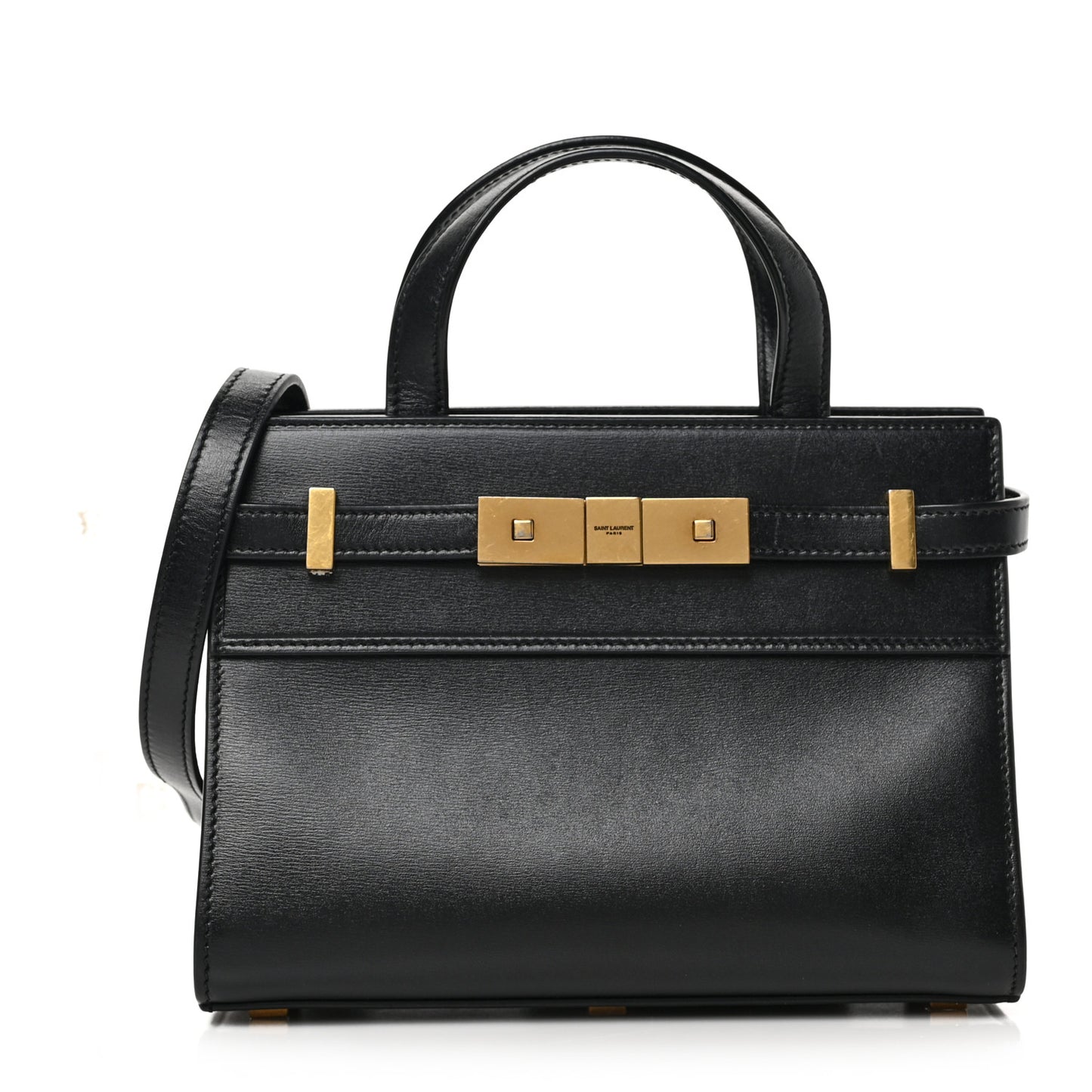 Smooth Calfskin Manhattan Nano Shopper Tote Black