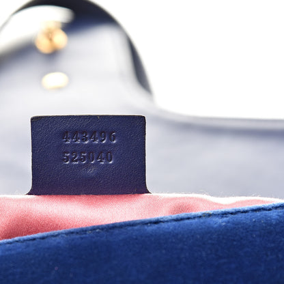Gucci Velvet Matelasse Medium GG Marmont Shoulder Bag Cobalt Blue 7 of 23
