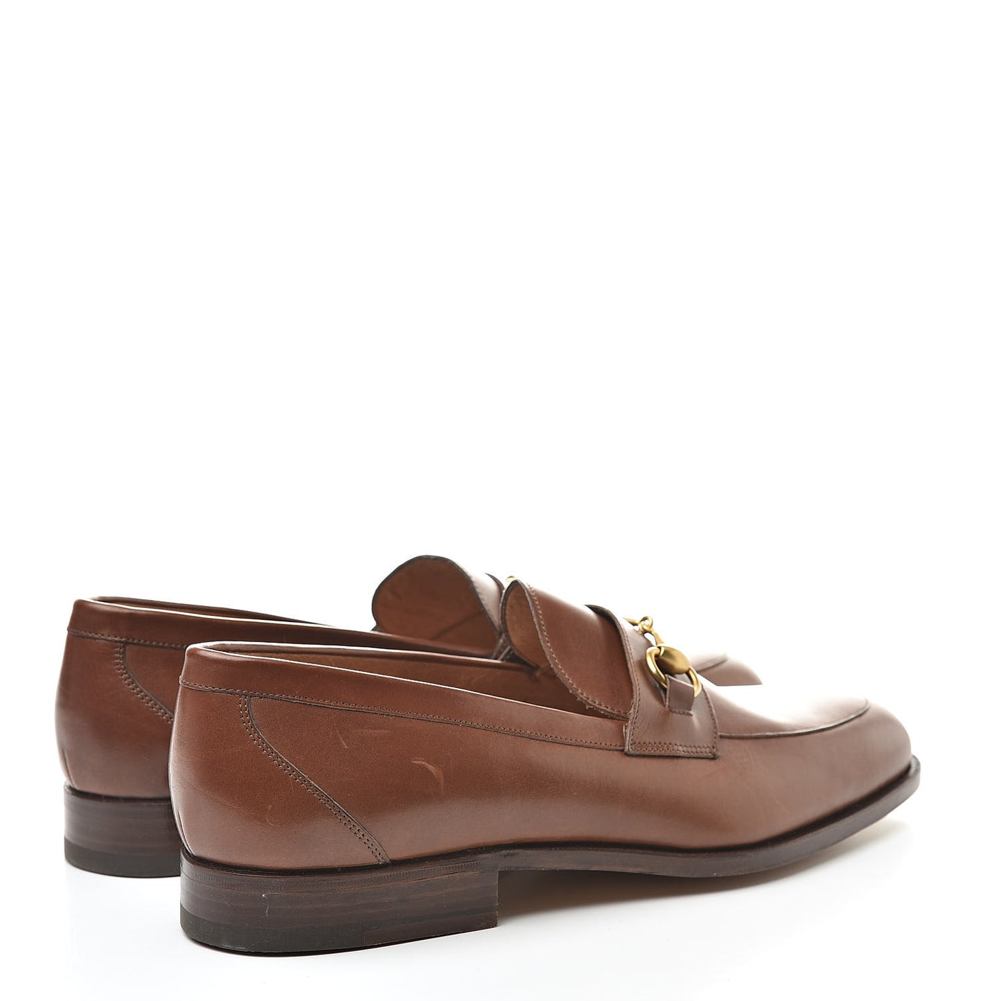 Calfskin Mens Horsebit Loafers 42.5 Brown