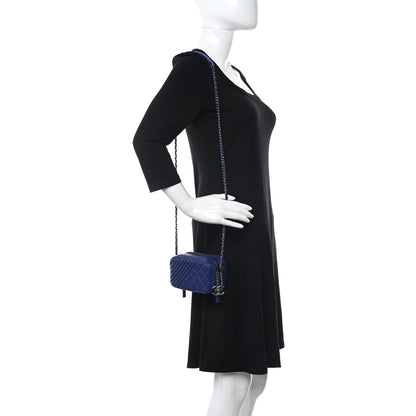 Chanel Lambskin Quilted Mini Coco Boy Camera Bag Blue 2 of 11