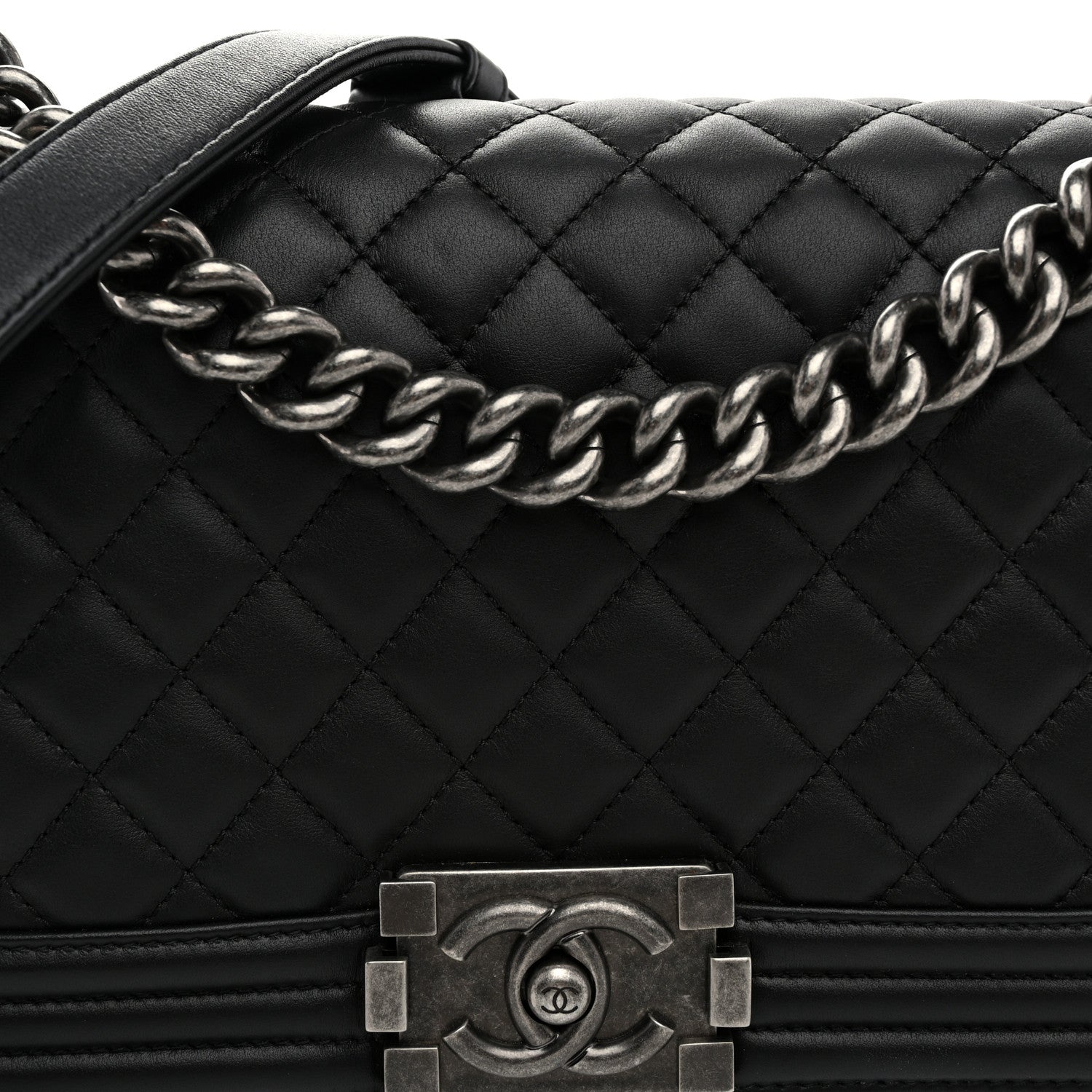 Chanel Lambskin Quilted Medium Boy Flap Black 8 of 10