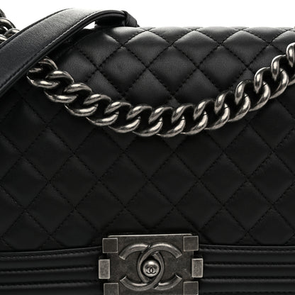 Chanel Lambskin Quilted Medium Boy Flap Black 8 of 10