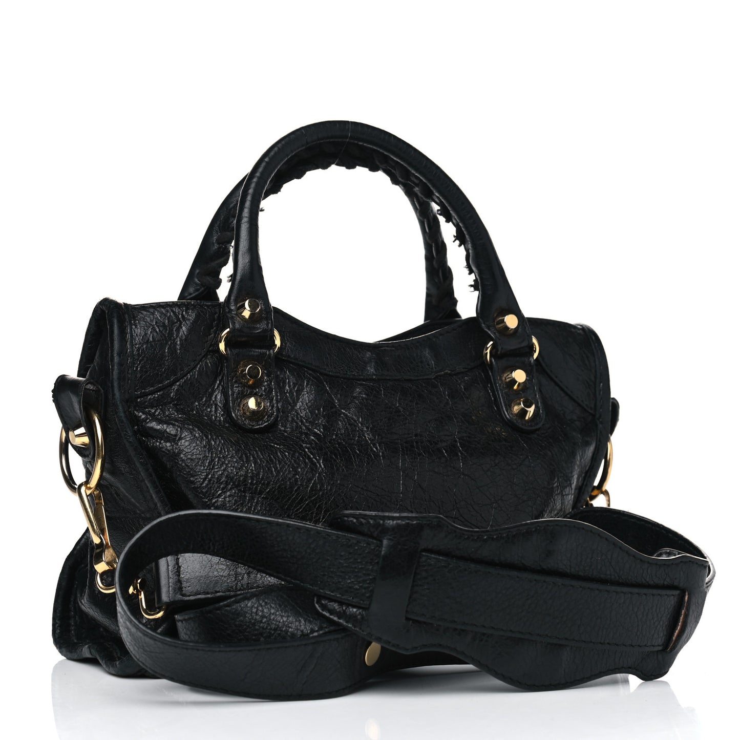 Agneau Classic Gold Hardware Mini City Black