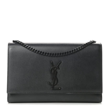 Saint Laurent Grain De Poudre Medium Classic Monogram Kate Satchel Black 1 of 18