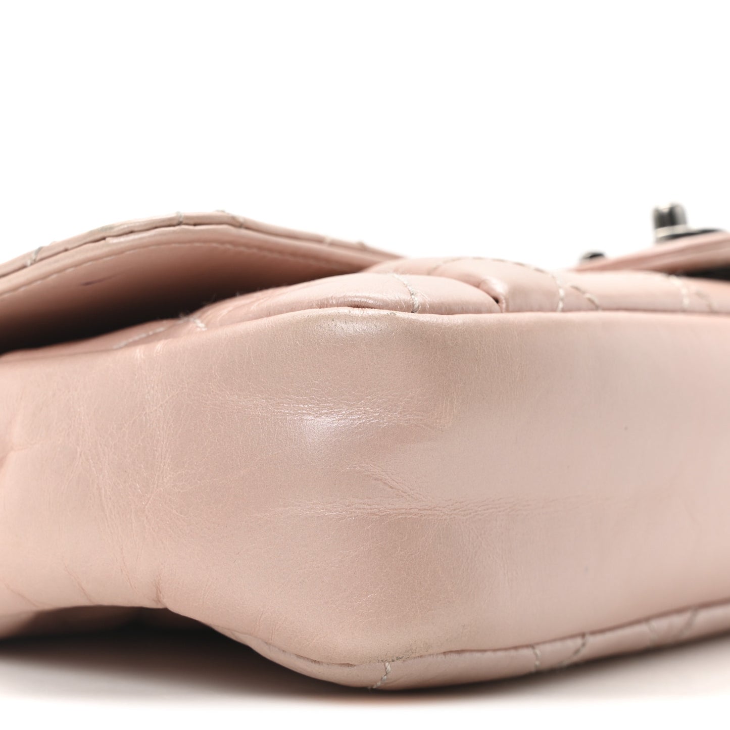 Glazed Calfskin Quilted Coco Pleats Flap Pink