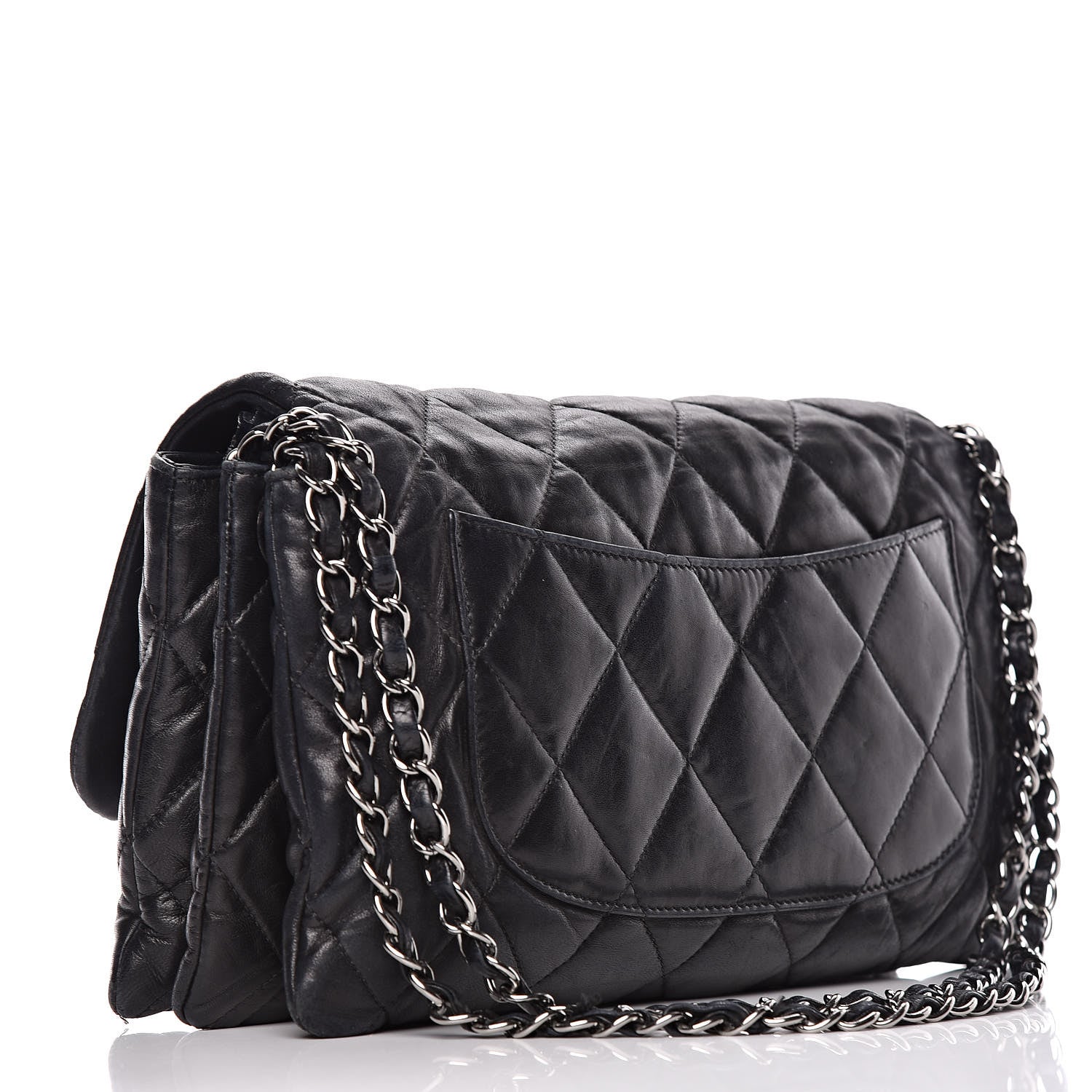 Chanel Lambskin Quilted 3 Accordion Flap Bag Black 3 of 13